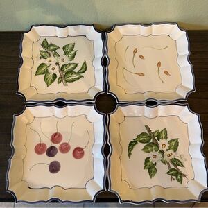 Vintage 1996 VIETRI Square Plates (4)